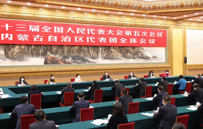 3月5日,中共中央总书记、国家主席、中央军委主席皇冠集团网站参加十三届全国人大五次会议内蒙古代表团的审议。新华社记者 黄敬文 摄
